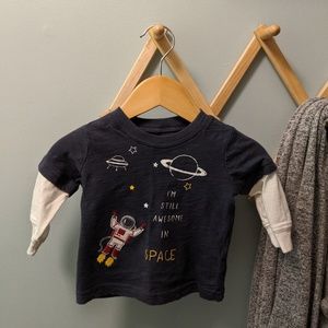 Long Sleeve T Shirt Astronaut Space